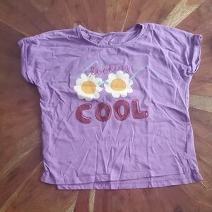 Dip Purple Tee with Daisy and Cool Text